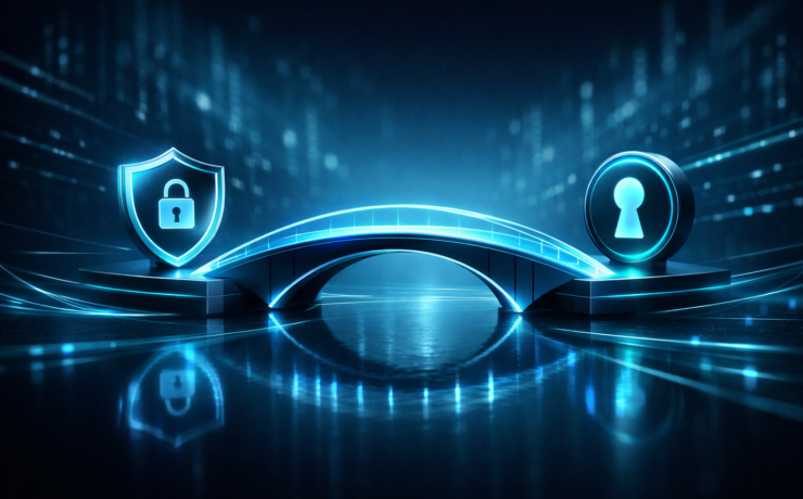 Bridge icon representing access resilience between security controls and authentication continuity