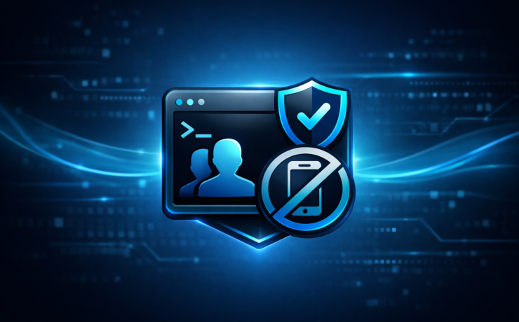 Shared terminal icon representing MFA for frontline environments without phones or biometrics.